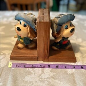 Vintage Adorable Dog Bookends with Hats